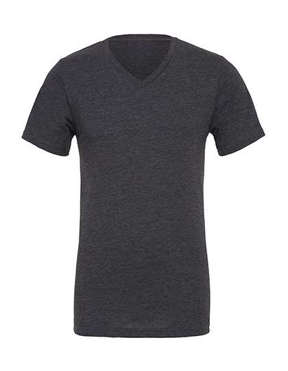 Canvas V-Ausschnitt T-Shirt aus Baumwolle-Polyester