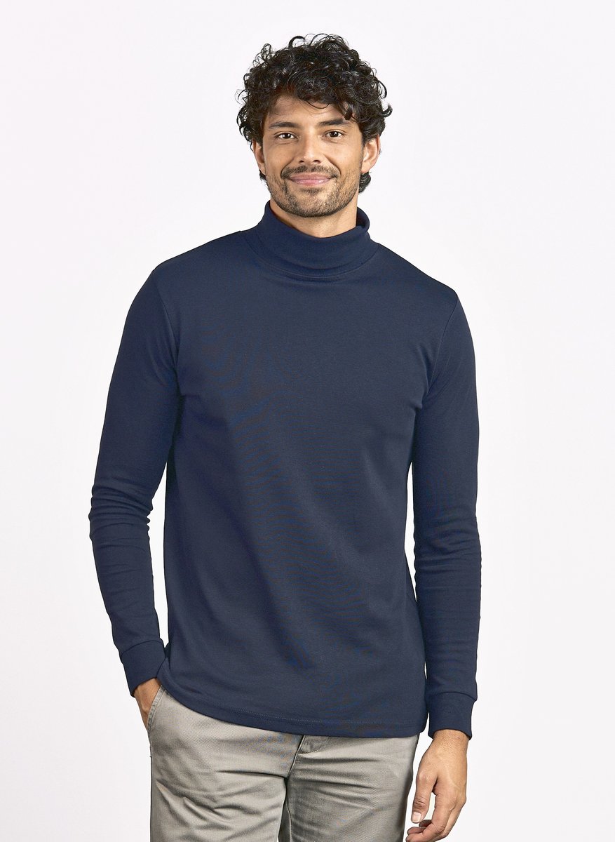 Promodoro Langarm-Turtleneck aus Interlock-Baumwolle für Herren