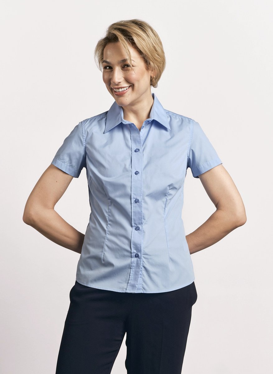 Promodoro Women´s Poplin Shirt Short Sleeve Steel Grey (Solid) XL (E6305)