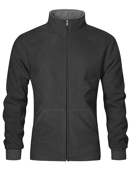 Promodoro Männer Double Fleecejacke mit Stehkragen – Graphite (Solid)/Light Grey (Solid)