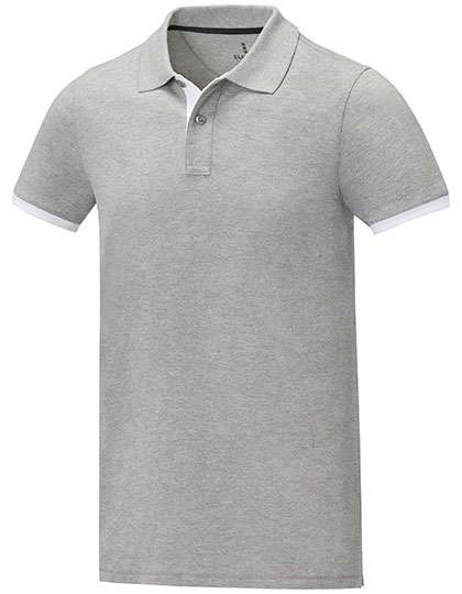 Elevate Life Poloshirt Morgan mit Kontrastdetails für Herren – Heather Grey/White