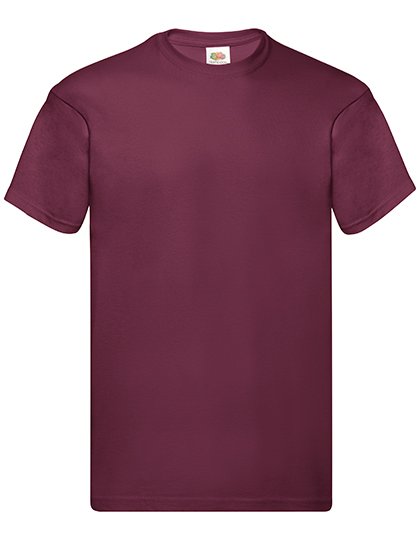 Fruit of the Loom Original T-Shirt with Crew Neck, Black XXL, F110 – Burgundy