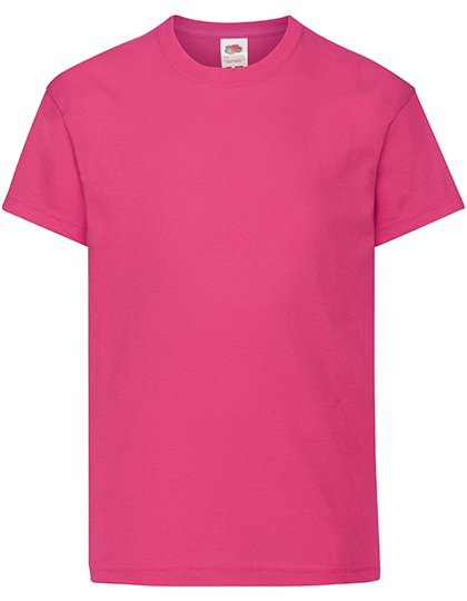 Fruit of the Loom T-Shirt 100% Coton, Col Rond pour Enfant, Navy 128, F110K – Fuchsia