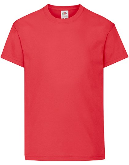 Fruit of the Loom T-Shirt 100% Coton, Col Rond pour Enfant, Navy 128, F110K – Red
