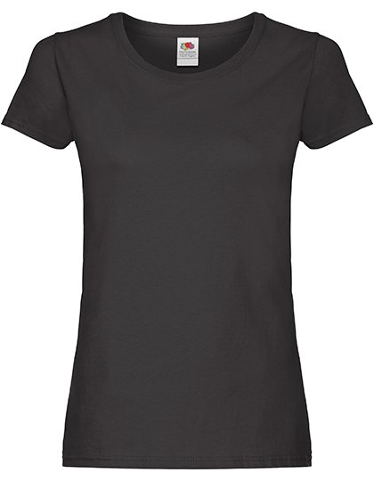 Fruit of the Loom T-Shirt Coupe Slim pour Femme, White XS, F111 – Black
