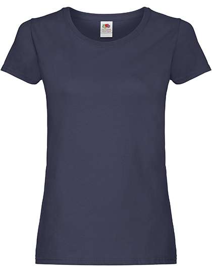 Fruit of the Loom T-Shirt Coupe Slim pour Femme, White XS, F111 – Deep Navy