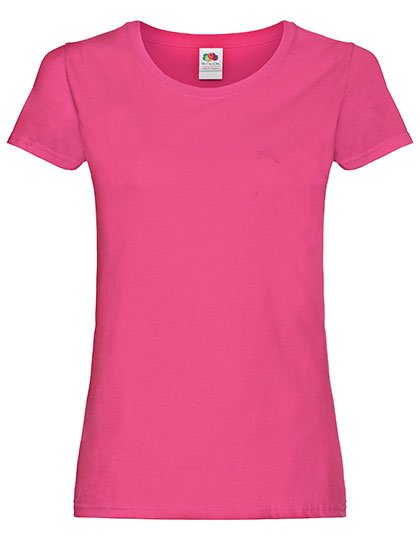 Fruit of the Loom T-Shirt Coupe Slim pour Femme, White XS, F111 – Fuchsia