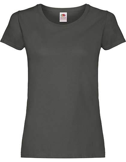 Fruit of the Loom T-Shirt Coupe Slim pour Femme, White XS, F111 – Light Graphite (Solid)
