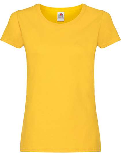 Fruit of the Loom T-Shirt Coupe Slim pour Femme, White XS, F111 – Sunflower