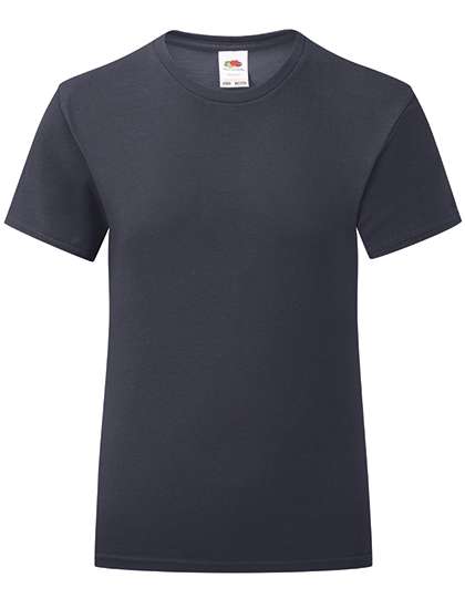 Fruit of the Loom T-Shirt Fille Iconic, Coton, Cintré – Deep Navy