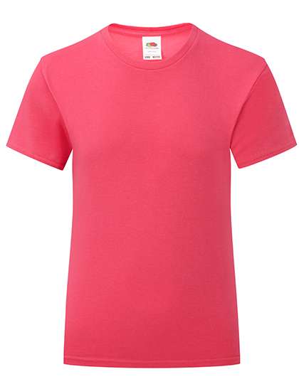 Fruit of the Loom T-Shirt Fille Iconic, Coton, Cintré – Fuchsia