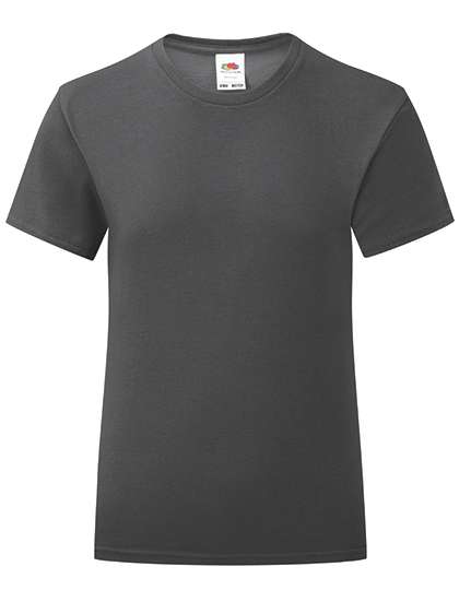 Fruit of the Loom T-Shirt Fille Iconic, Coton, Cintré – Light Graphite (Solid)