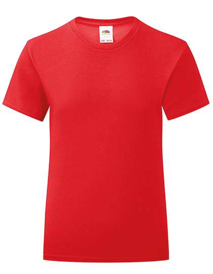 Fruit of the Loom T-Shirt Fille Iconic, Coton, Cintré – Red