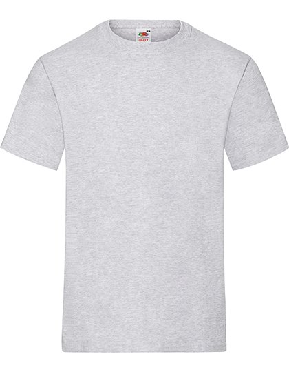 Fruit of the Loom Heavy Cotton T-Shirt mit Rundhalsausschnitt, White S, F182 – Heather Grey