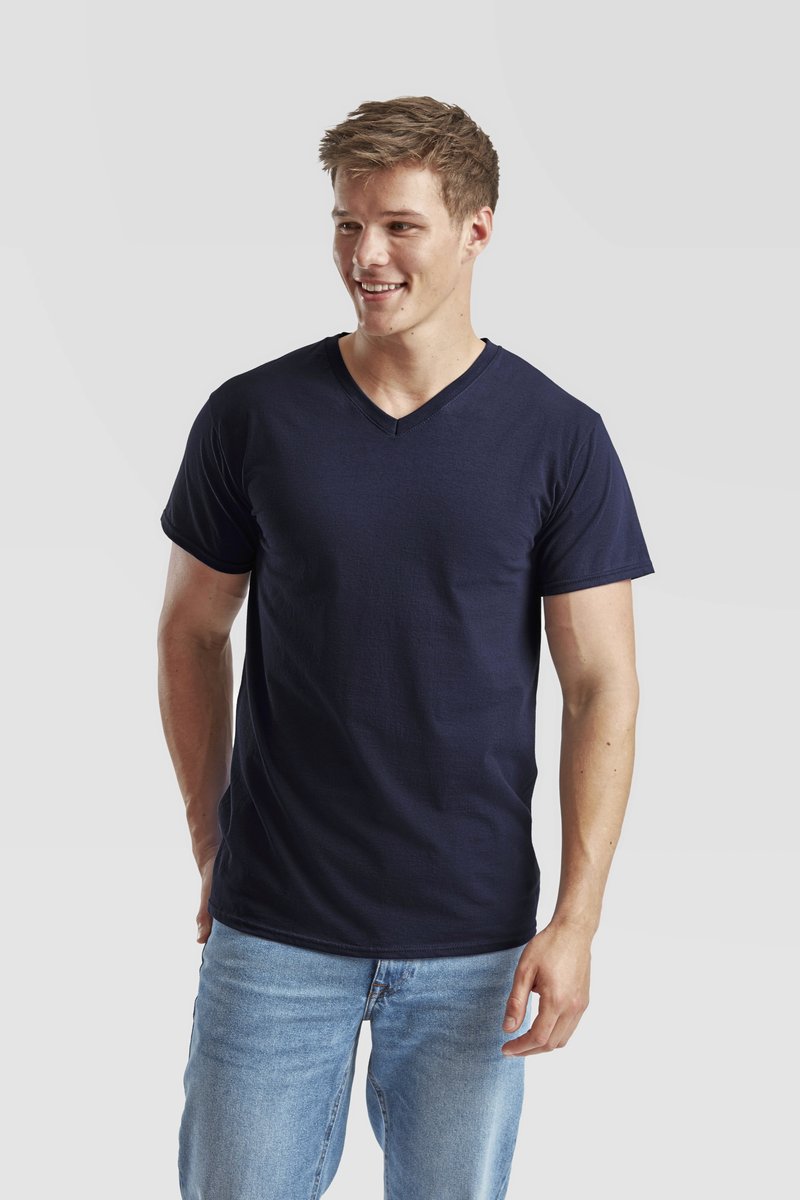 Fruit of the Loom Baumwoll-V-Neck T-Shirt 165 g/m²