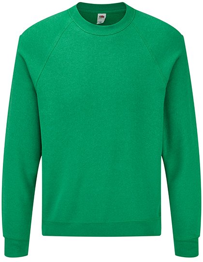 Fruit of the Loom Classic Raglan Sweatshirt Cotton-Polyester, Burgundy L, F304 – Heather Green