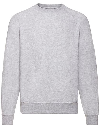 Fruit of the Loom Classic Raglan Sweatshirt Cotton-Polyester, Burgundy L, F304 – Heather Grey