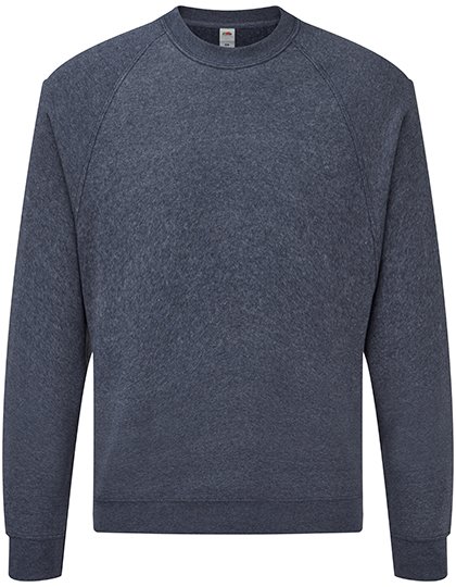 Fruit of the Loom Classic Raglan Sweatshirt Cotton-Polyester, Burgundy L, F304 – Heather Navy