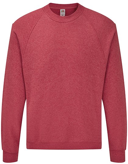 Fruit of the Loom Classic Raglan Sweatshirt Cotton-Polyester, Burgundy L, F304 – Heather Red