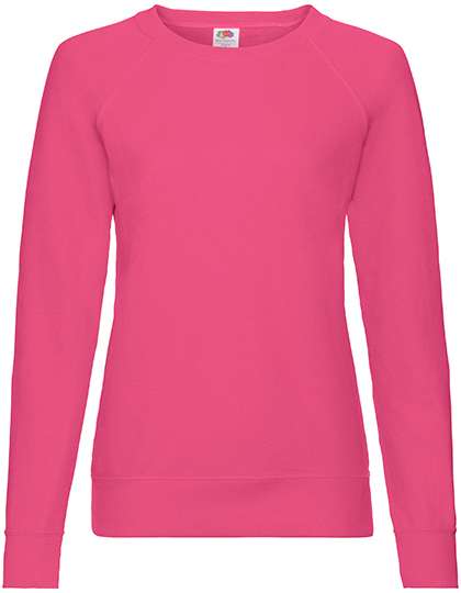 Fruit of the Loom Lightweight Raglan Sweatshirt 240 g/m² für Damen, Light Graphite (Solid) XXL, F315 – Fuchsia
