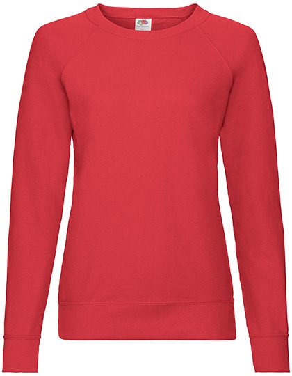 Fruit of the Loom Lightweight Raglan Sweatshirt 240 g/m² für Damen, Light Graphite (Solid) XXL, F315 – Red
