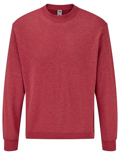 Fruit of the Loom Classic Set-in Sweatshirt Cotton-Polyester Blend, Deep Navy S, F324 – Heather Red
