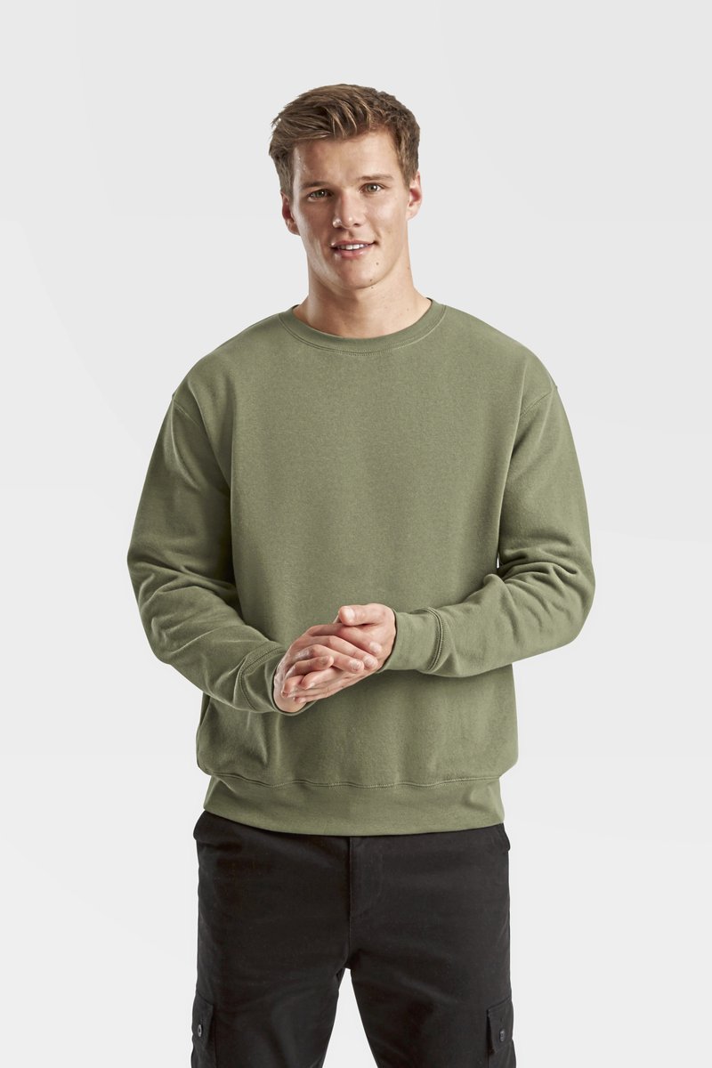 Fruit of the Loom Premium Felpa con Polsini a Coste