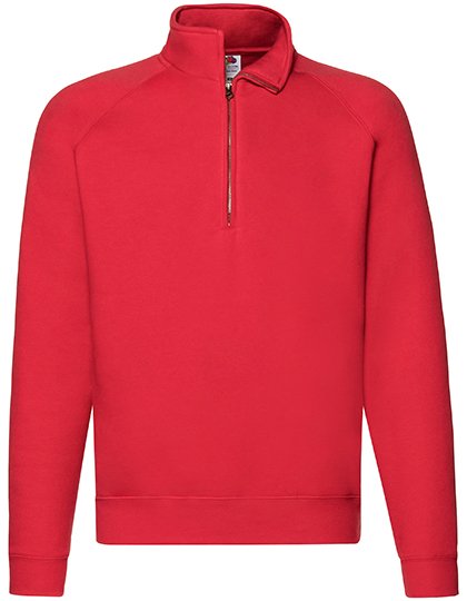 Fruit of the Loom Premium Raglan Sweatshirt with Zip, White M, F382 – Red