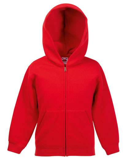 Fruit of the Loom Sweat Jacket with Double Hood for Kids – Red