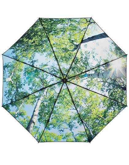 FARE Parapluie de Poche Mini AC avec Technologie Windproof – Black/Wood