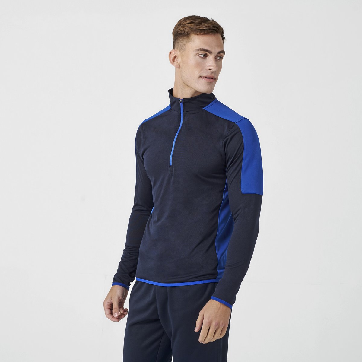 Finden+Hales Sportlicher 1/4 Zip Midlayer mit Kontrast