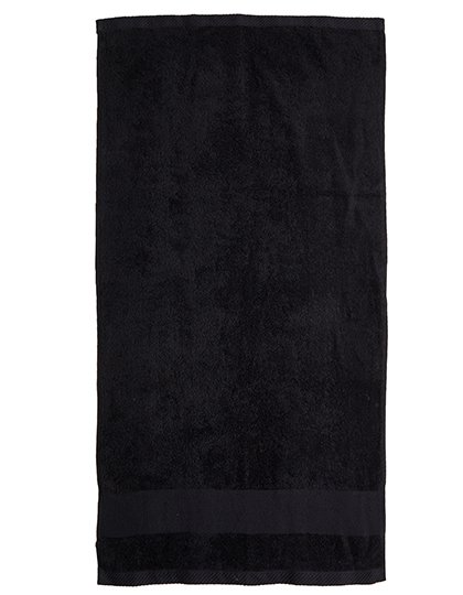 Fair Towel Serviette de Bain Coton Bio avec Attache Sergé – Black