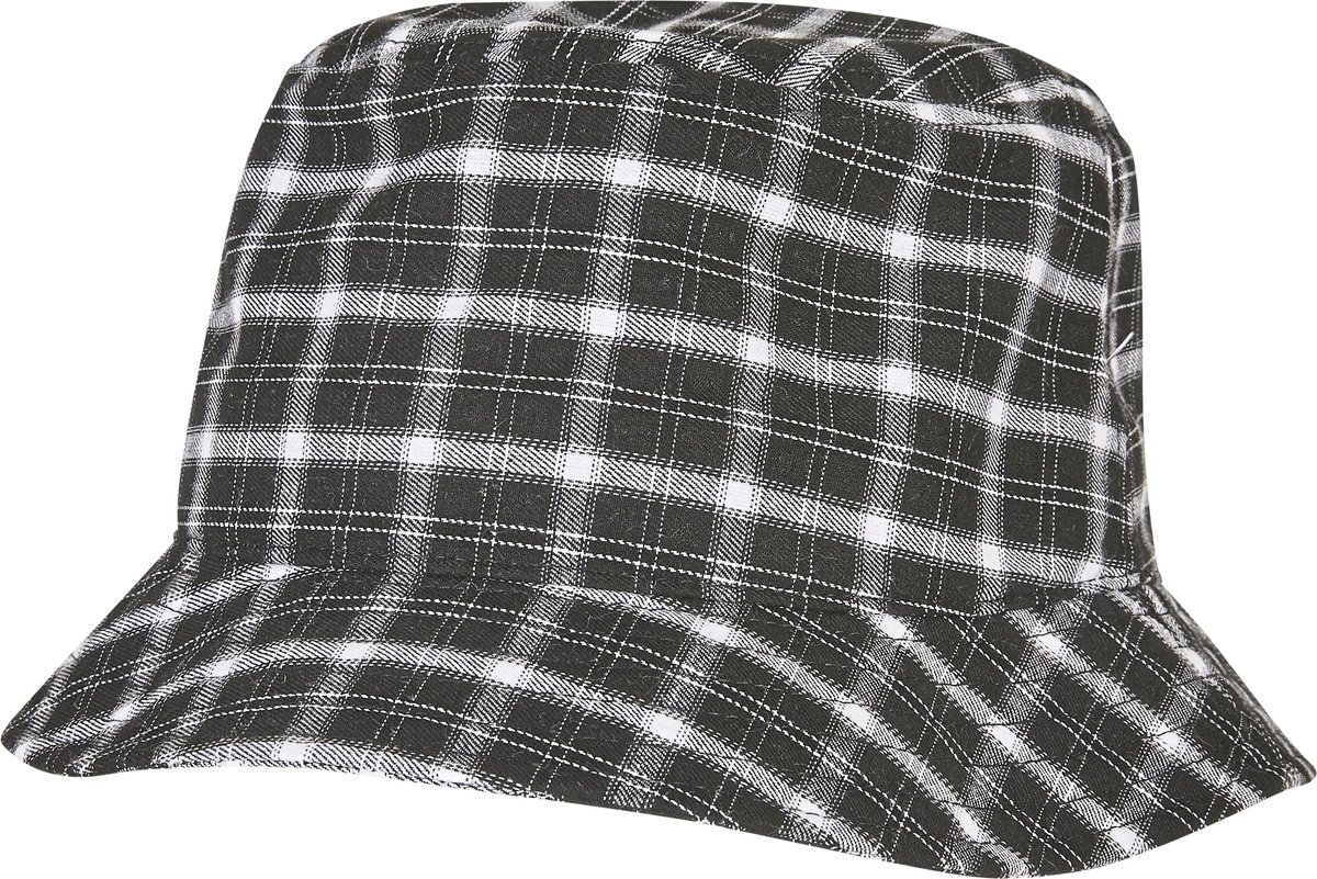 FLEXFIT Check Bucket Hat in Schwarz-Grau