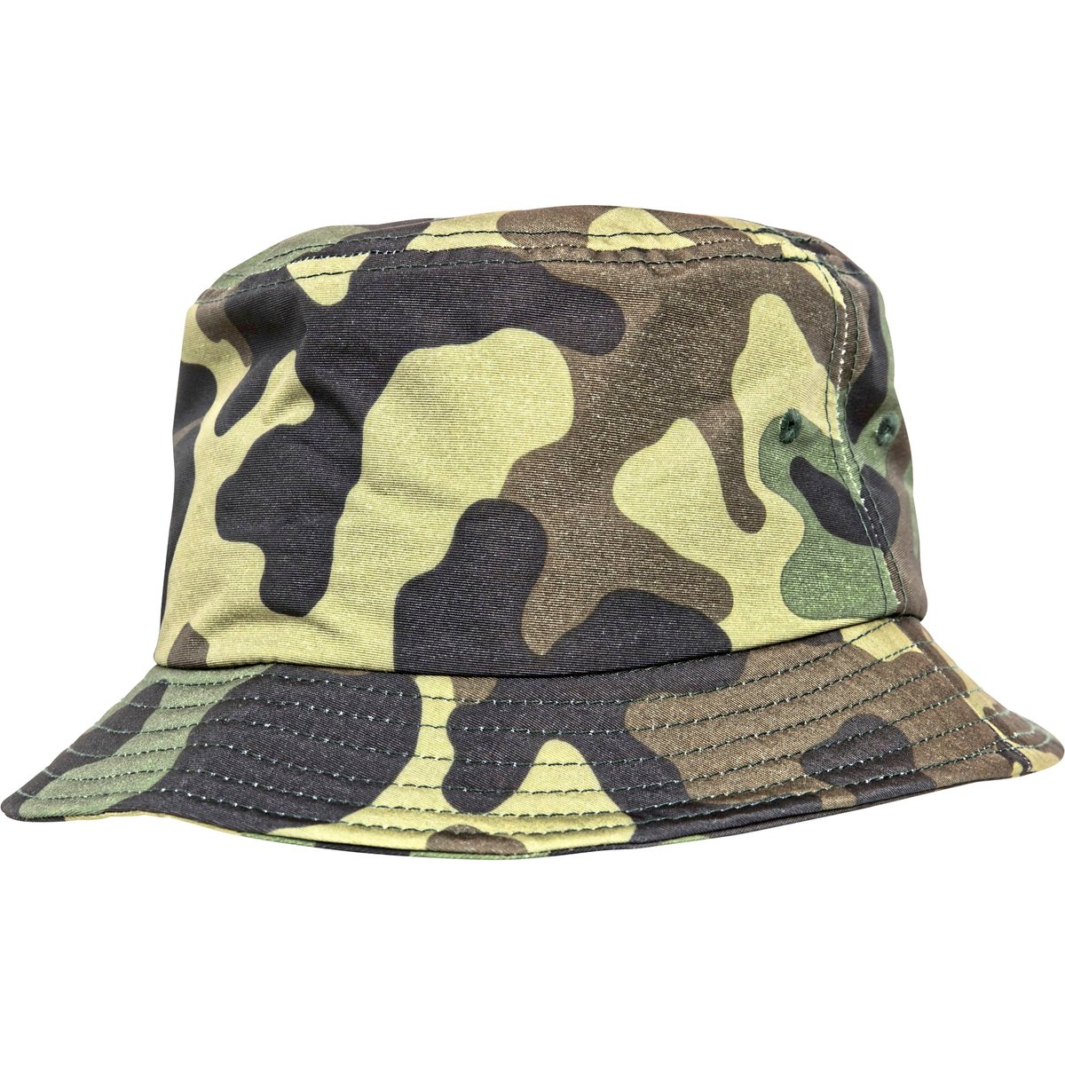 FLEXFIT Green Camo Bucket Hat mit Krempe