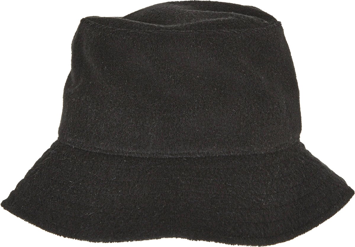 FLEXFIT Frottee Bucket Hat in Schwarz