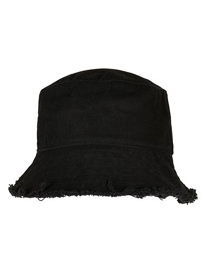 FLEXFIT Bucket Hat con Tesa Sfrangiata – Black
