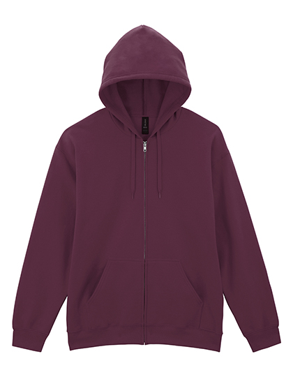 Softstyle® Midweight Fleece Adult Full Zip Hooded Sweatshirt – Maroon