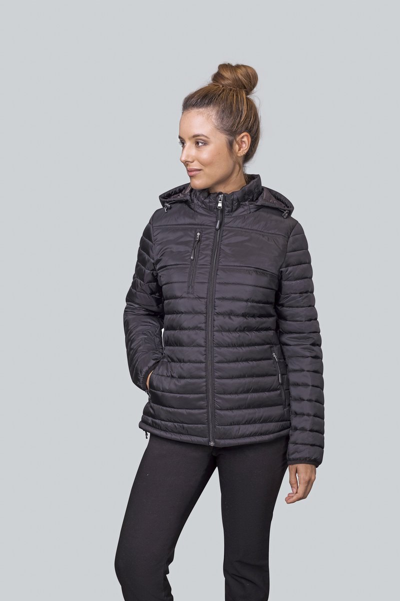 HRM Steppjacke mit abnehmbarer Kapuze für Damen