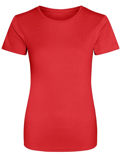 Just Cool Slim-Fit Sport T-Shirt Neon für Damen, Digital Lavender S, JC005 – Fire Red