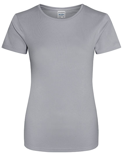 Just Cool Slim-Fit Sport T-Shirt Neon für Damen, Digital Lavender S, JC005 – Heather Grey (Solid)