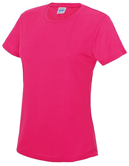 Just Cool Slim-Fit Sport T-Shirt Neon für Damen, Digital Lavender S, JC005 – Hot Pink