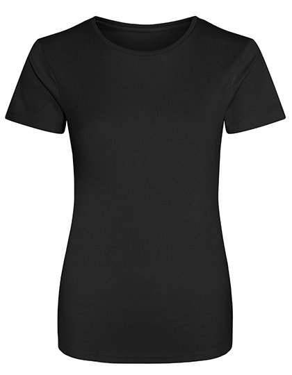 Just Cool Slim-Fit Sport T-Shirt Neon für Damen, Digital Lavender S, JC005 – Jet Black