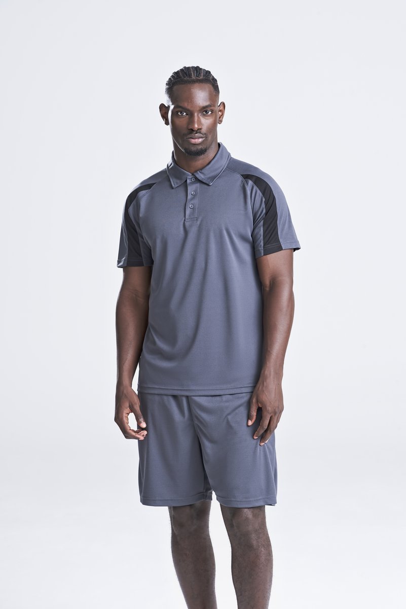 Just Cool Polo a Contrasto con Maniche Raglan