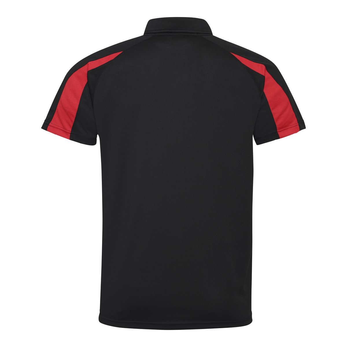 Just Cool Polo a Contrasto con Maniche Raglan, Fire Red/Jet Black XXL, JC043 – immagine 4