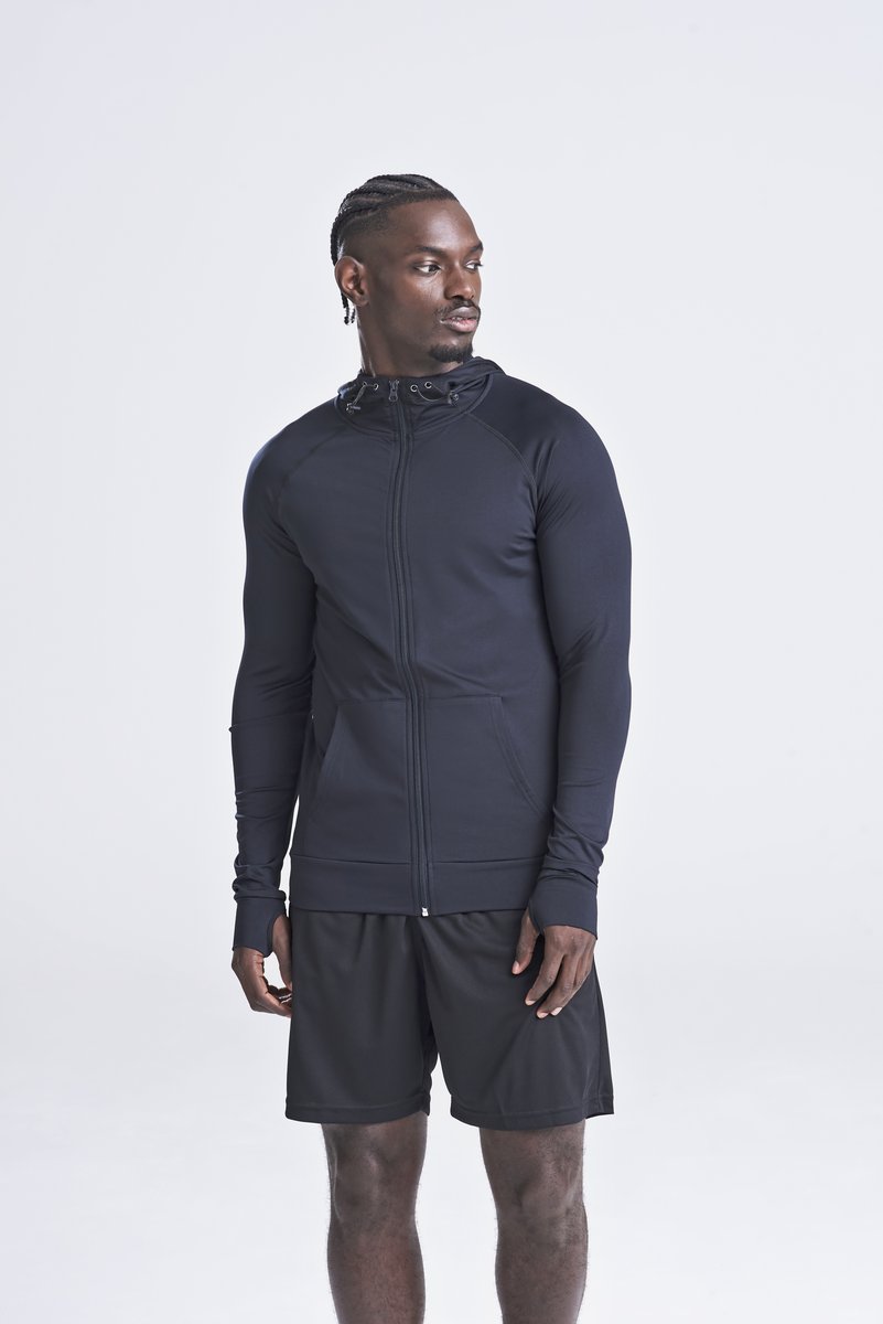 Just Cool Slim Fit Zoodie mit Kontrastärmeln