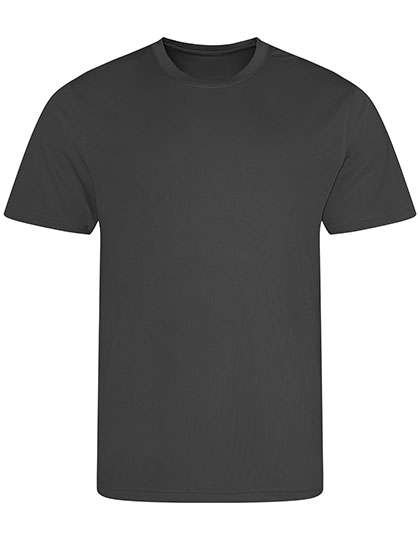 Just Cool T-shirt Recycled Cool en Polyester, Arctic White S, JC201 – Charcoal (Solid)