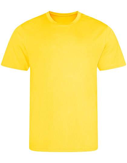 Just Cool T-shirt Recycled Cool en Polyester, Arctic White S, JC201 – Sun Yellow