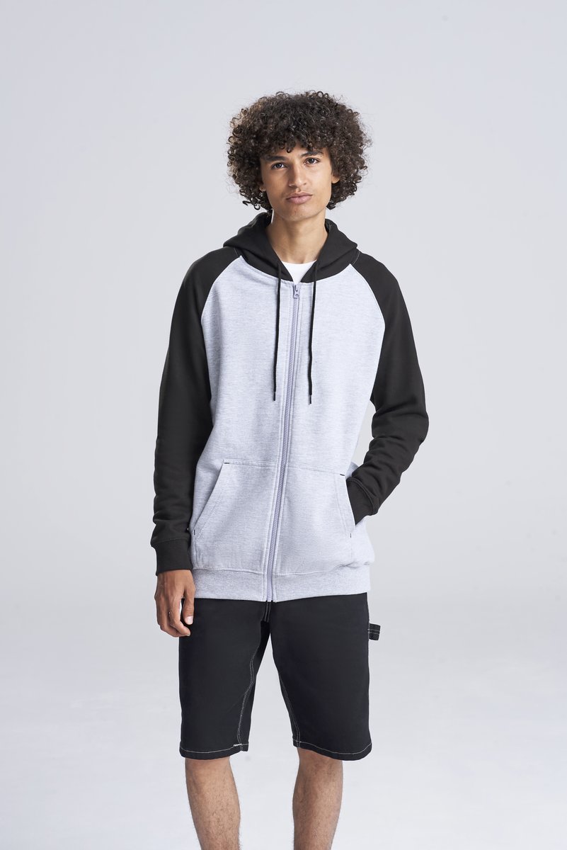 Just Hoods Baseball Zoodie mit Raglan-Ärmeln