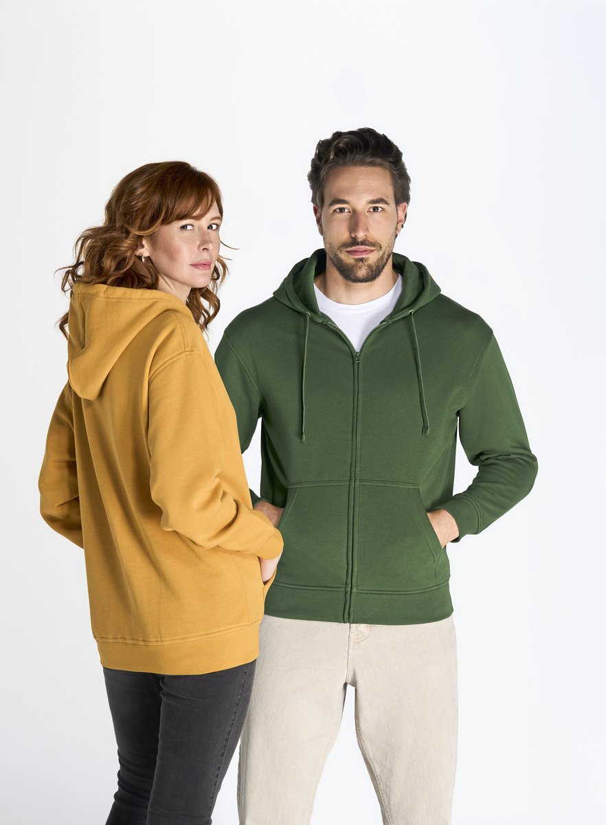 JHK Kapuzen-Sweatshirt mit 2-Wege-Reißverschluss