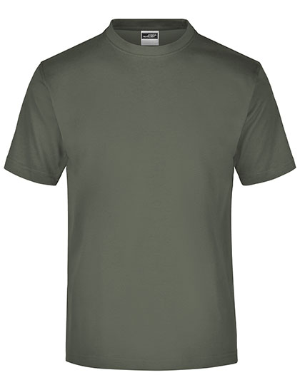James&Nicholson Rundhals T-Shirt aus Baumwolle, White S, JN001 – Olive